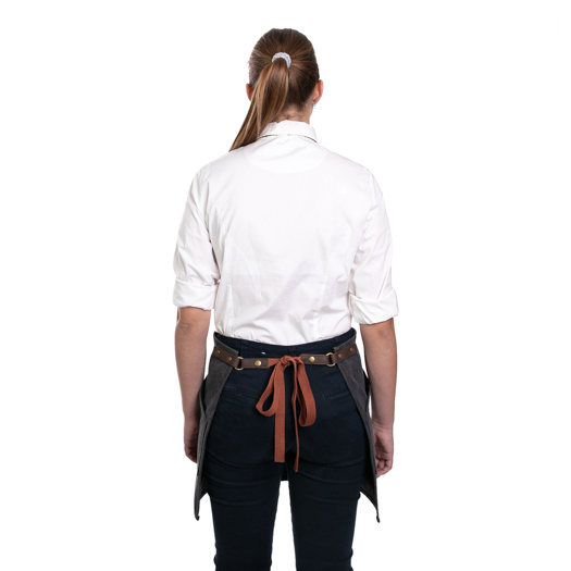 Tablier De Serveuse/serveur Court - Noir, Imperméable, 3 Poches - Pour Restaurant, Cuisine, Service - Coton Résistant Aux Taches