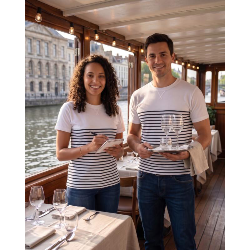 T-shirt breton à manches courtes Léon