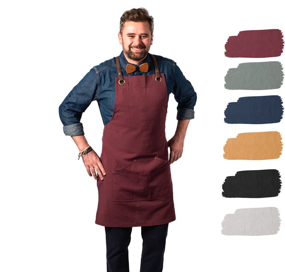 tablier lanières cuir